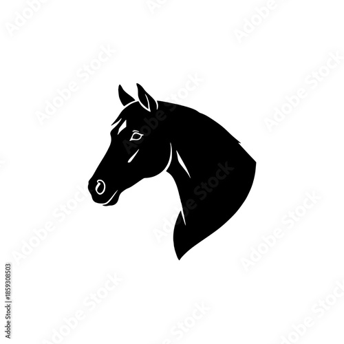 Horse Head Profile Black Silhouette