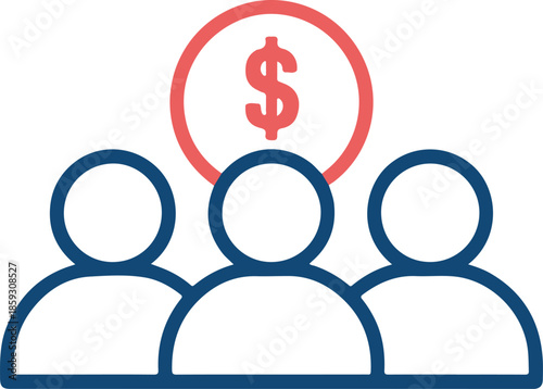 People vector illustration with dollar symbol and transparent background