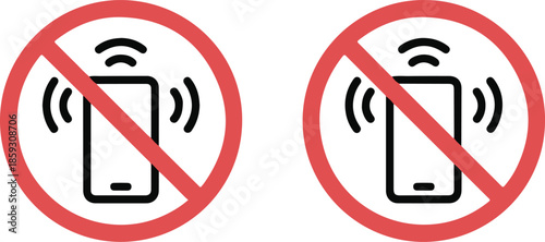 No cell phone sign vector flat icon no talking sign no ringing phone