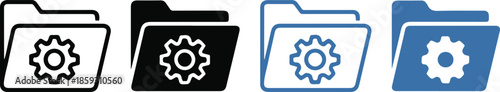 Folder with gear icon variations showing configuration setting