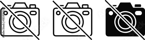 No camera icon no photography symbol on transparent background