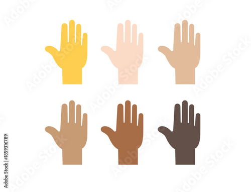 hand high five raised in the air palm finger emoji symbol sign icon vector illustration isolated flat