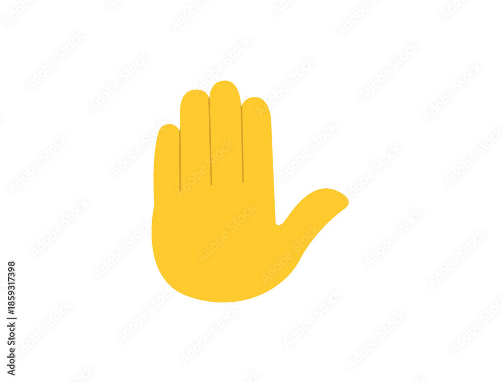 Fototapeta premium hand high five raised in the air palm finger emoji symbol sign icon vector illustration isolated flat