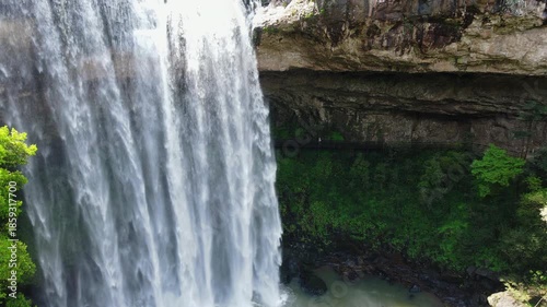 Aerial View of Salto Ventoso Waterfall in Rio Grande do Sul, Brazil