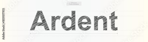 Ardent word featuring a hand drawn scribble texture for passionate and strong communication