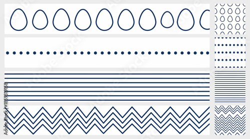 Collection of various line patterns. Spring Vector Packs. EPS Editable