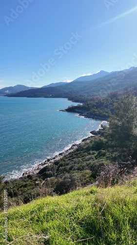 Amazing Landscape of coastline of Thassos island, East Macedonia and Thrace, Greece 
