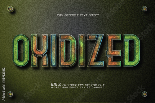 oxidized rust old iron editable text effect