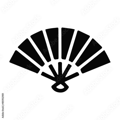 Elegant cultural emblem of a folding fan, symbolizing grace and tradition, perfect for celebrating a prosperous lunar new year with timeless charm
