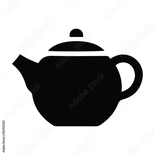 A classic black teapot icon representing comforting beverages, ideal for festive lunar new year gatherings and tranquil cultural celebrations
