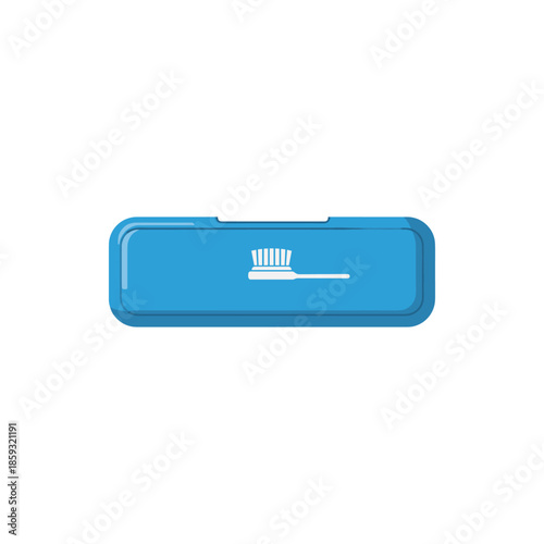 Vibrant blue protective case featuring a minimalist toothbrush icon, symbolizing essential oral hygiene and travel convenience for personal care on the go