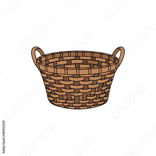 Handwoven Wicker Basket with Two Handles, a Rustic and Versatile Storage Solution