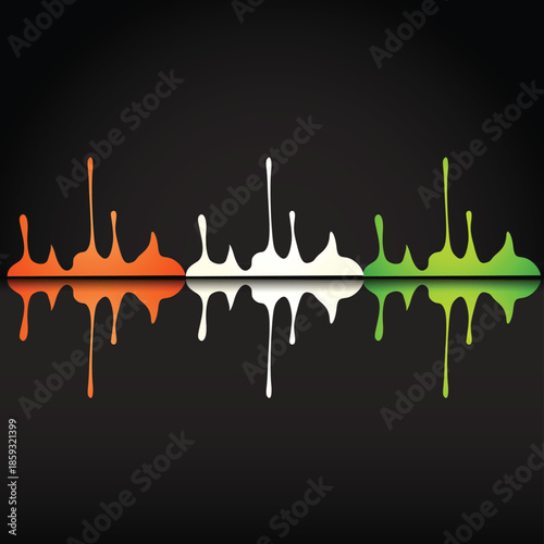 Artistic liquid drips paint with bright colorful gradients illustration vector