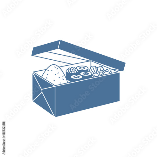 Bento box filled with delicious rice and sushi rolls, a perfectly packed lunch for any occasion