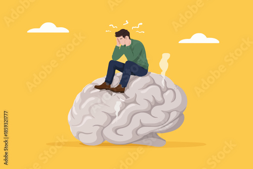 Thinking Man On Brain Idea