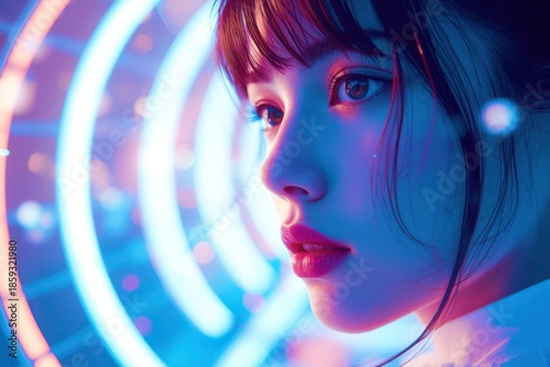 A woman with long dark hair