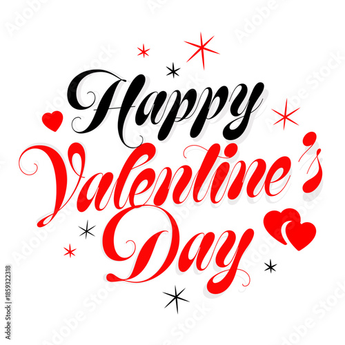 Happy Valentine's day on white background