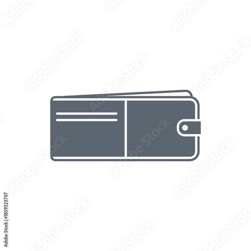 Minimalist graphic illustration of a personal wallet, depicting financial readiness, secure money storage, and essential everyday monetary transactions for business and individual use