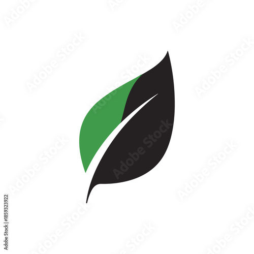 Green leaf logo design representing growth, nature, and sustainability
