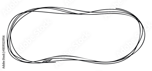 Abstract hand drawn sketchy irregular frame with multiple flowing lines creating a unique organic border perfect for various graphic applications and text highlighting