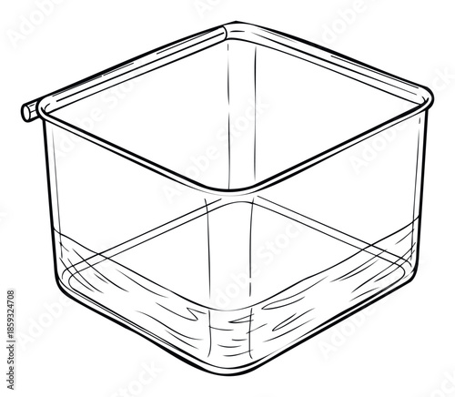 Transparent container for organized storage of food items, kitchen supplies, or office accessories, useful for product presentations and ecommerce listings