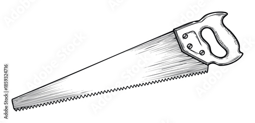 Classic woodcutting hand saw tool for carpentry and construction projects providing essential utility for woodworking tasks and professional craftsmanship