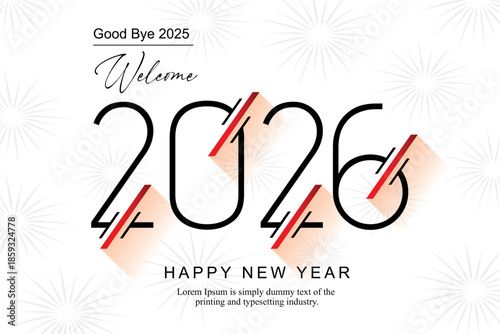 2026 Happy New Year Celebration Banner with Fireworks, Elegant Text and Holiday Mood