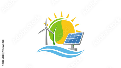Renewable Energy Sources Wind Solar Power.