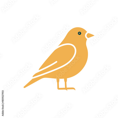 Simple illustration of a canary bird in profile view