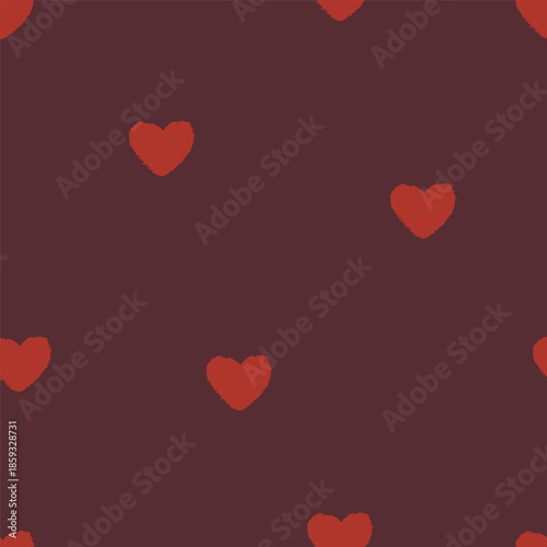 Seamless heart pattern. Romantic endless background, repeating print for wrap...