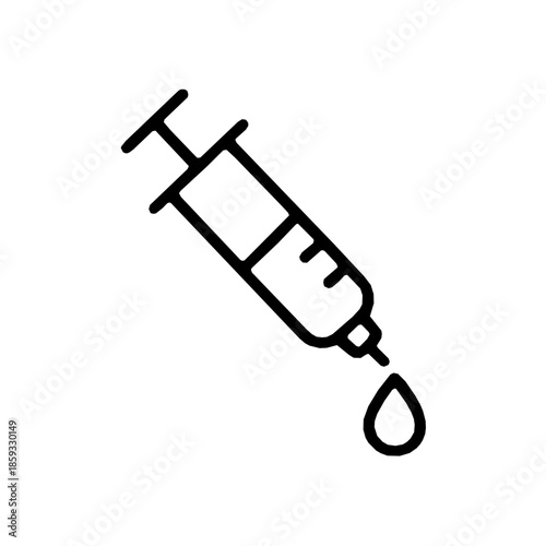 Vaccination record syringe medicine rounded icon (vector)