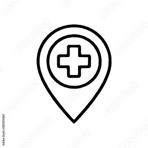 Hospital location map healthcare rounded icon (vector)