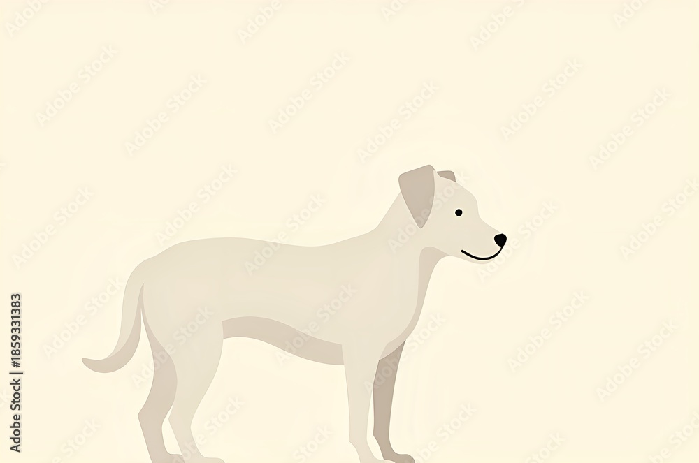 Fototapeta premium Standing Dog Illustration on Light Background