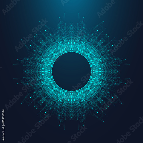 AI Banner Concept In The Digital Style. Generative Ideas Design Element For Internet Technology. Futuristic Technology Concept Artificial Intelligence.