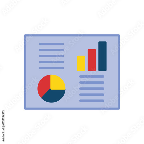 Data dashboard flat icon for analytics, business intelligence, and performance metrics. Clean vector design for dashboards, reports, apps, UI, websites, and digital projects.