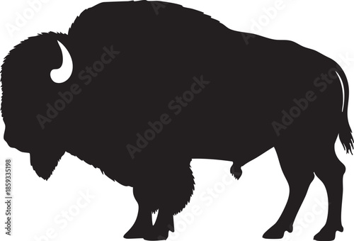 Adobe Illustrator ArtworkBison Silhouette Illustration | Wild Buffalo Animal Icon
