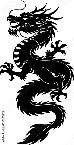 Wallpaper Mural Fierce Dragon Silhouette Vector Art Torontodigital.ca