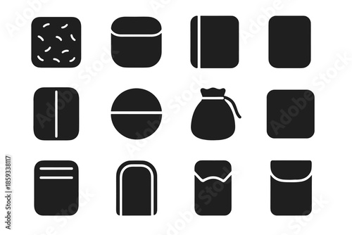 Icon seam soft flap vector edge modern block slab curve case tile