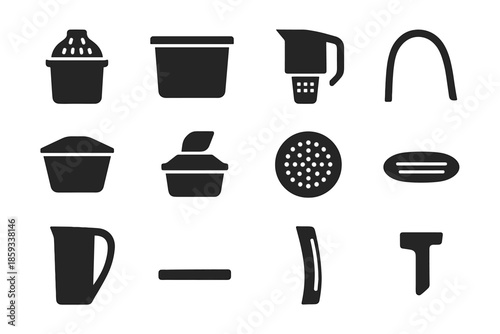 Cartridge flap icon bottom vector filter handle side piece water ridge base