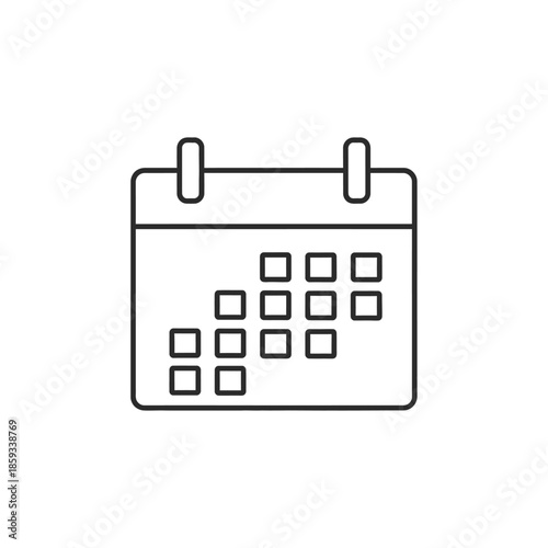 Simple Calendar Icon Line Art - Planning, Schedule, Date Reminder