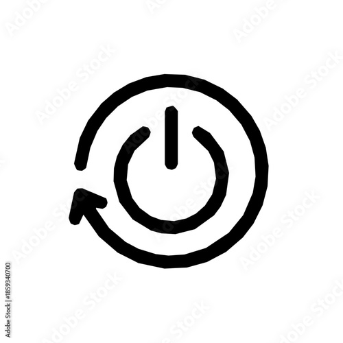 Business continuity disaster recovery rounded outline icon (vector)