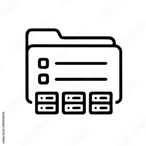 IT asset management inventory rounded outline icon (vector)