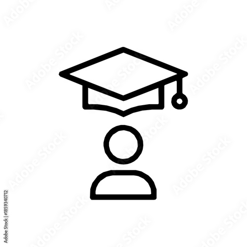 Human resources security training rounded outline icon (vector)