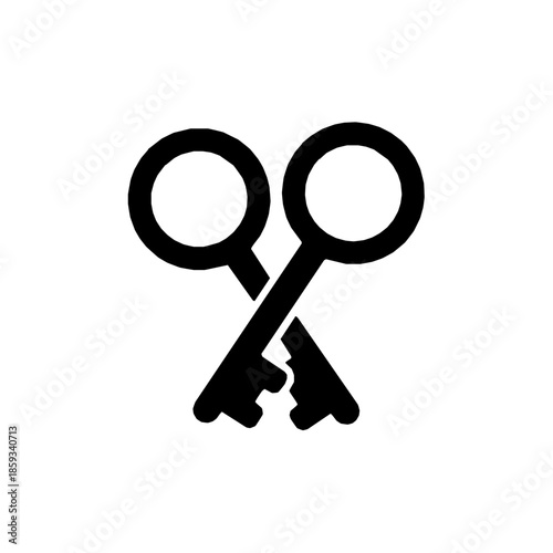 Data encryption keys privacy rounded outline icon (vector)
