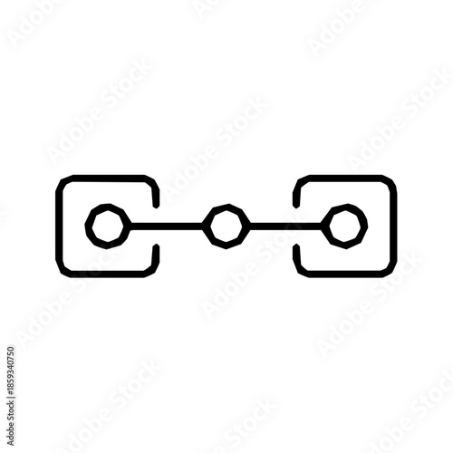 Network segmentation firewall security rounded outline icon (vector)