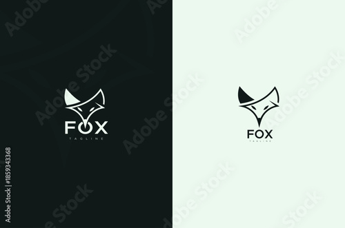 unique fox logo, fox illustration, vector 