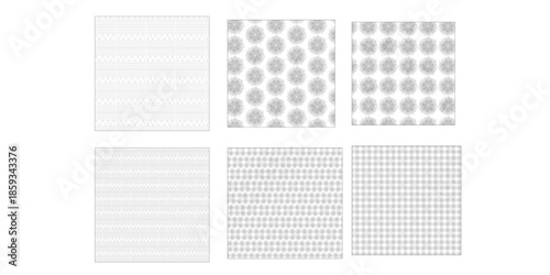 A collection of various patterns and designs on a white background