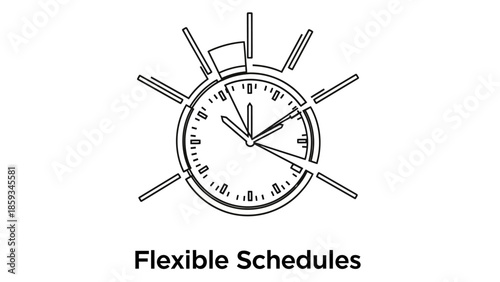 Flexible Schedules Icon Representing Time Management and Work-Life Balance Options