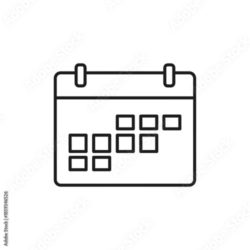 Simple calendar icon, planning and scheduling concept, clean line art design