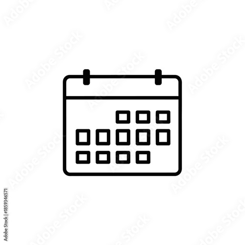 Simple calendar icon, schedule planner, date reminder, minimalist design